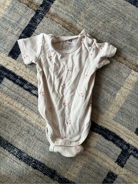 H&M organic cotton Baby One-Piece with Pink Cherry Print